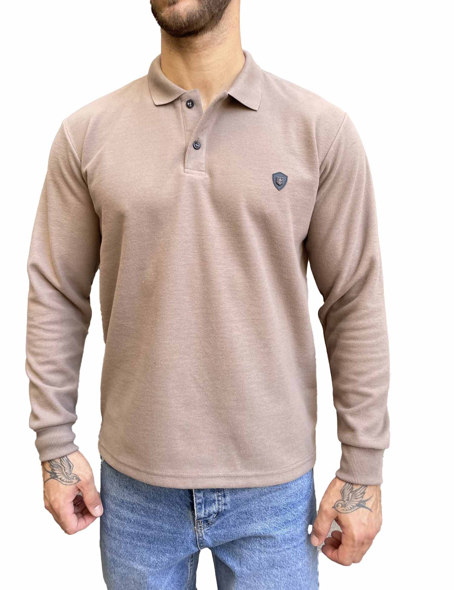 Everbest Ανδρική πούρο Polo μακρυμάνικη μπλούζα Plus size 261032P φωτογραφία